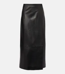 Jupe portefeuille Quinn en cuir Jupe portefeuille Quinn en cuir