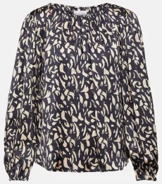 Kade printed satin blouse Kade printed satin blouse