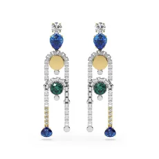 Kaia Gem Drop Earrings - Rhodium Plated