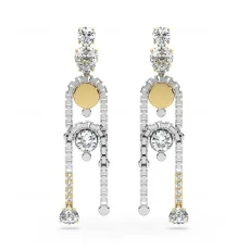 Kaia White Gem Drop Earrings - 18k Rose Gold Plated