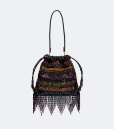 Kalispera Small beaded fringed shoulder bag