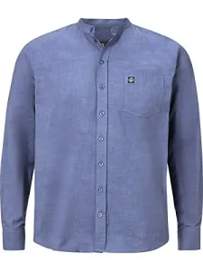 Kallu Men's Long-Sleeved Stand-Up Collar Shirt - Blue - XXX-Large Kallu Men's Long-Sleeved Stand-Up Collar Shirt - Blue - XXX-Large