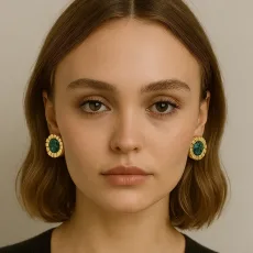 Karoline Circle Stud Earrings - 18k Gold Plated 1 12 Karoline Circle Stud Earrings - 18k Gold Plated 1 12