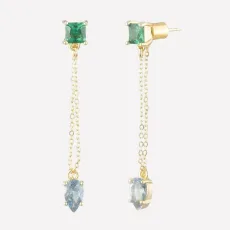 Kathryn Crystal Drop Earrings - 18k Gold Plated