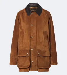 Kedem leather-trimmed suede jacket