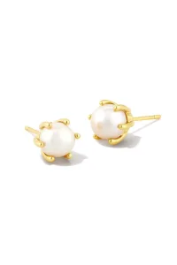 KENDRA SCOTT Ashton Stud Earrings Gold White Pearl KENDRA SCOTT Ashton Stud Earrings Gold White Pearl