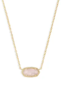 KENDRA SCOTT Elisa Short Pendant Necklace Gold Rose Quartz KENDRA SCOTT Elisa Short Pendant Necklace Gold Rose Quartz