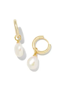 KENDRA SCOTT Willa Gold Pearl Huggie Earrings Gold White Pearl KENDRA SCOTT Willa Gold Pearl Huggie Earrings Gold White Pearl