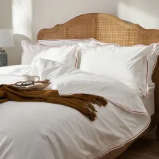 Kensington Ladder Stitch Bed Linen Set - Rust, Super King Kensington Ladder Stitch Bed Linen Set - Rust, Super King