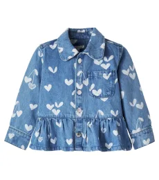 Kenza printed ruffled denim jacket Kenza printed ruffled denim jacket