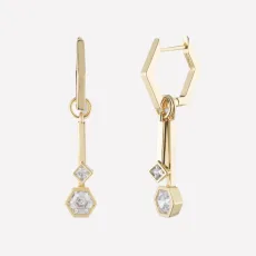 Kieran Dangle Hoop Earrings - 18k Gold Plated Kieran Dangle Hoop Earrings - 18k Gold Plated