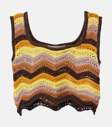 Kim crochet cotton-blend crop top