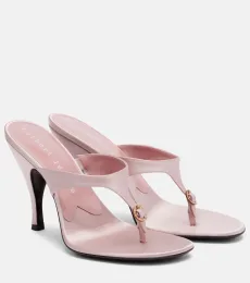 Kiss And Tell embellished satin thong sandals Kiss And Tell embellished satin thong sandals