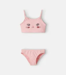 Kitty bow-detail bikini