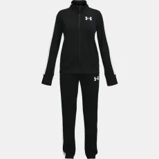 Knit Girls' Tracksuit Black White White Knit Girls' Tracksuit Black White White