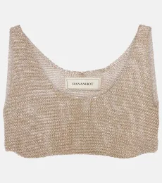 Knitted lame bra top