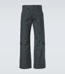 Kraner checked cotton-blend wide-leg pants