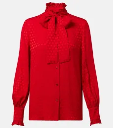 La Cour De CÅur bow-detail silk crêpe blouse La Cour De CÅur bow-detail silk crêpe blouse