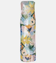 Là Fuori Robe longue à fleurs et sequins Là Fuori Robe longue à fleurs et sequins
