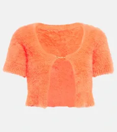 La Maille Neve logo cropped cardigan La Maille Neve logo cropped cardigan