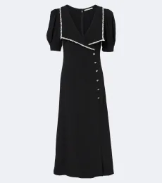 Lace-trimmed cady midi dress Lace-trimmed cady midi dress