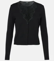 Lace-trimmed cardigan Lace-trimmed cardigan