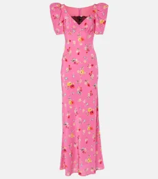 Lace-trimmed silk maxi dress Lace-trimmed silk maxi dress