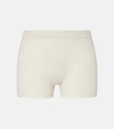 Lace-trimmed wool micro shorts Lace-trimmed wool micro shorts