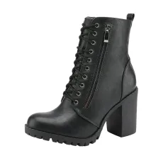 Lace Up Chunky Heel Ankle Booties Lace Up Chunky Heel Ankle Booties
