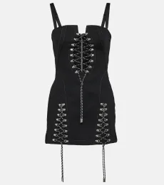 Lace-up cotton twill minidress Lace-up cotton twill minidress