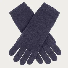Ladies Navy Blue Cashmere Gloves