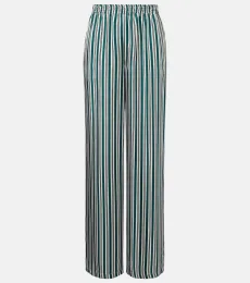 Ladino striped wide-leg silk twill pants Ladino striped wide-leg silk twill pants