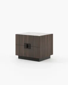LADY Bedside Cabinet & Table Smoked Eucalyptus Veneer Matte LADY Bedside Cabinet & Table Smoked Eucalyptus Veneer Matte