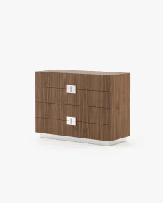 LADY Set of Chest of Drawers Walnut Veneer Matte LADY Set of Chest of Drawers Walnut Veneer Matte