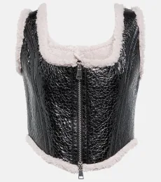 Laminated leather and shearling corset Laminated leather and shearling corset