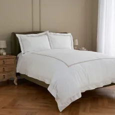 Langham Double Row Cord Duvet Cover, Super King - Natural Langham Double Row Cord Duvet Cover, Super King - Natural