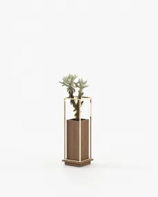 LANIE Planter & Pot Walnut Veneer Matte