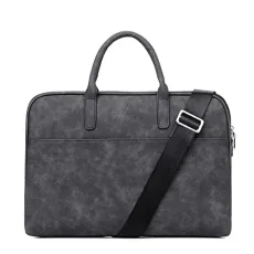 Laptop Shoulder Bag Sleeve Briefcase Case for 13-13.3 Inch Laptops/Macbook/Notebook/Chromebook with PU Leather Fabric and Carrying Strap Grey Laptop Shoulder Bag Sleeve Briefcase Case for 13-13.3 Inch Laptops/Macbook/Notebook/Chromebook with PU Leather Fabric and Carrying Strap Grey