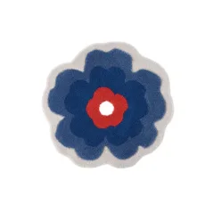 Large Flower Rug Blue