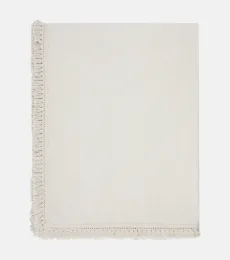 Large fringed linen tablecloth Large fringed linen tablecloth