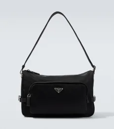 Large leather-trimmed shoulder bag