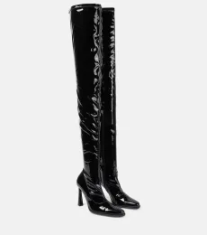 Latex over-the-knee boots