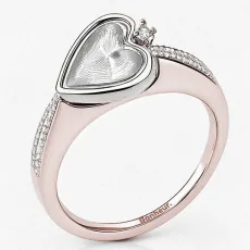 Laure Heart Stacking Ring - 18k Rose Gold Plated 6 Laure Heart Stacking Ring - 18k Rose Gold Plated 6