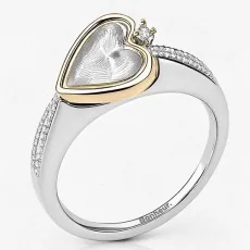 Laure Heart Stacking Ring - Rhodium Plated 6 Laure Heart Stacking Ring - Rhodium Plated 6