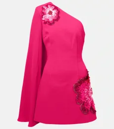 Layana caped embellished minidress