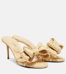 Le Cadeau bow-detail raffia mules Le Cadeau bow-detail raffia mules