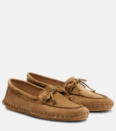 Le Monde Beryl Driver embroidered suede loafers Le Monde Beryl Driver embroidered suede loafers