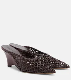 Le Monde Béryl Victoria leather wedge mules