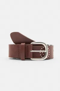 Leather Effect Studded Belt - Brown Leather Effect Studded Belt - Brown