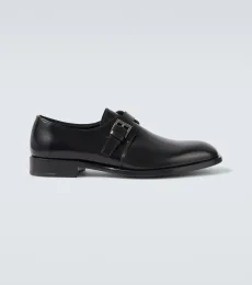 Leather monk strap shoes